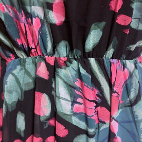 Torrid Butterfly Floral Print Midi Chiffon Mock Neck Skater Dress Size 1 1XL NWT - Picture 11 of 13